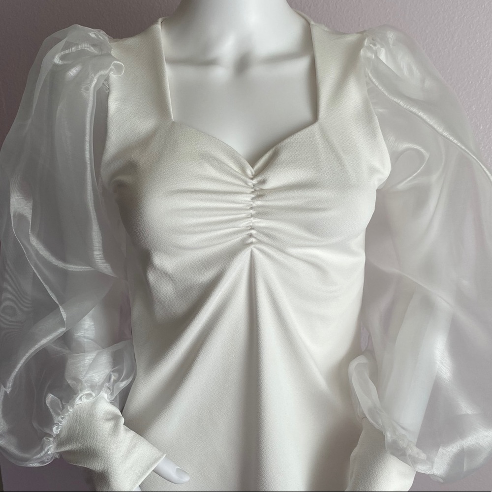 🤍Organza Sleeve Blouse - Picture 5 of 5